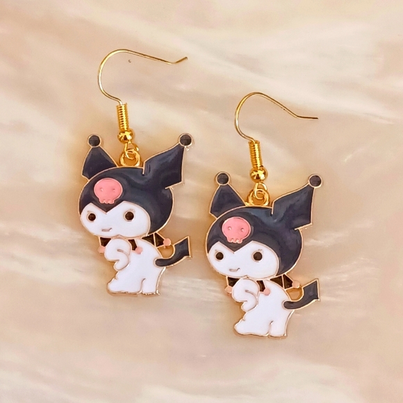 Sanrio Kuromi Oil Painted Handmade Earrings - Picture 1 of 4